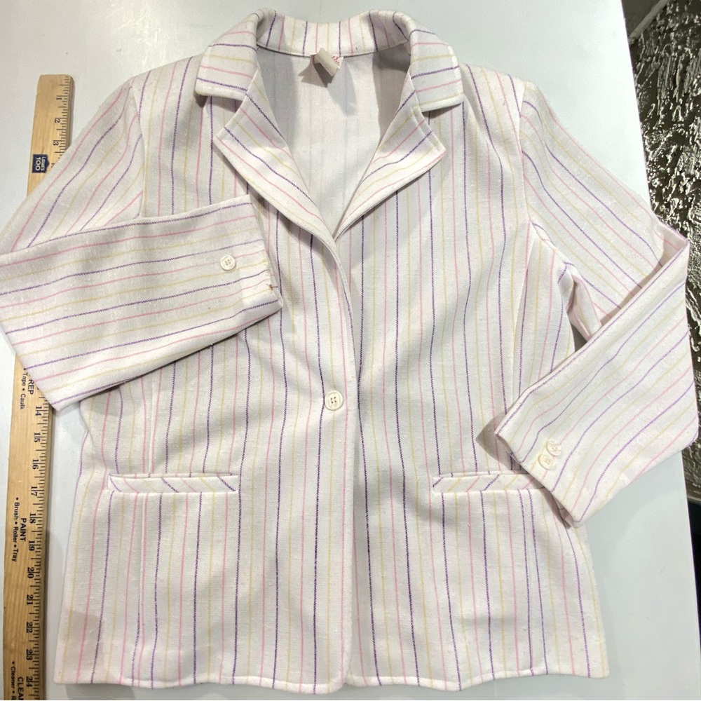 Vintage 70s Graff Californiawear Candy Stripe  Blazer size Large Multicolor